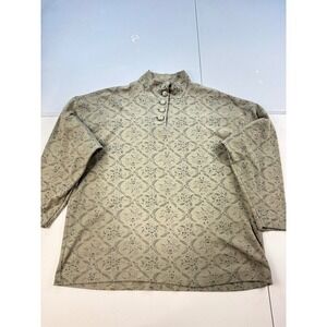 OBR Mock Neck Long Sleeve Floral Button Up Top Small‎ Vintage